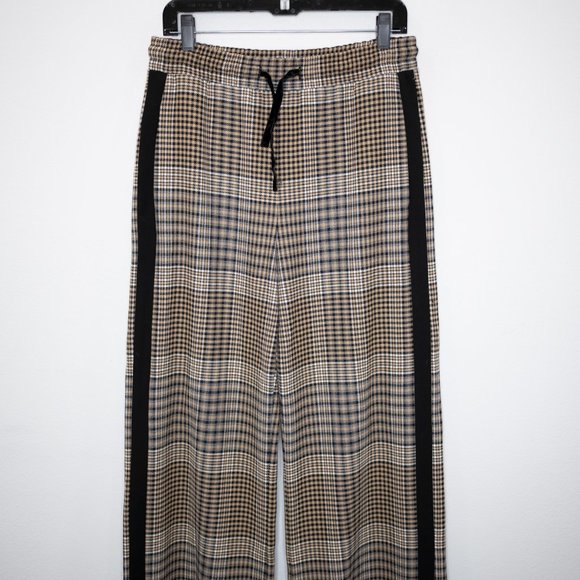 SOLD Maje Parma Jacquard Plaid Wide Leg Pants Academia Preppy Nerdcore GG11 - Picture 5 of 9